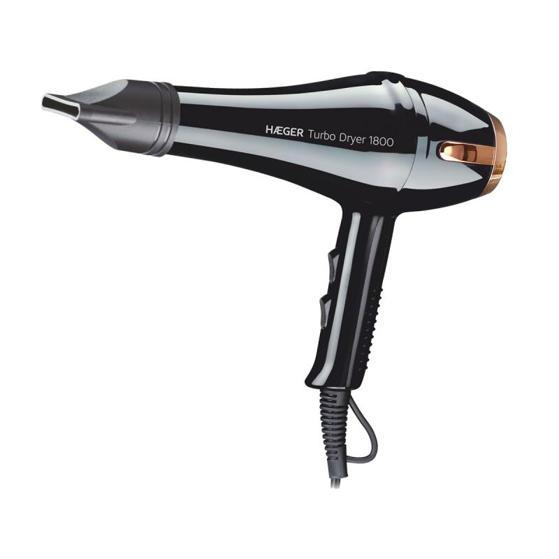 Secador de pelo TURBO DRYER 1800 W negro oro HAEGER