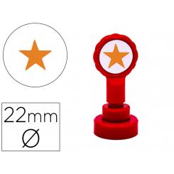 Sello ARTLINE emoticono estrella color oro 22 mm diametro