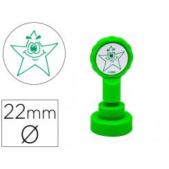 Sello ARTLINE emoticono estrella color verde 22 mm diametro