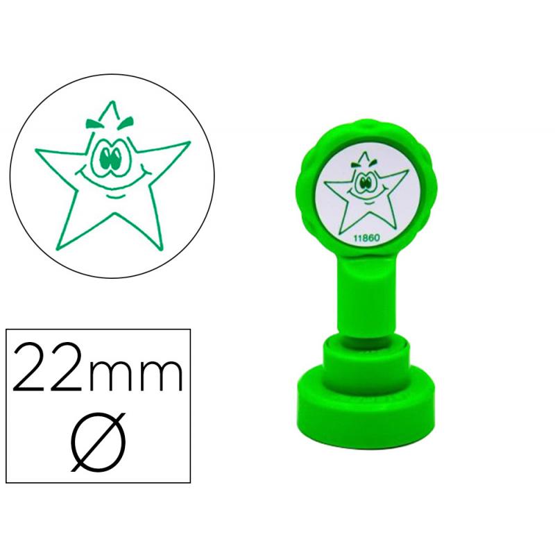 sello-artline-emoticono-estrella-color-verde-22-mm-diametro