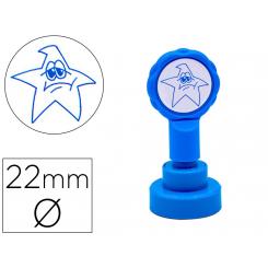 Sello ARTLINE emoticono estrella triste color azul 22 mm diametro