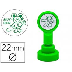 Sello ARTLINE emoticono muy bien color verde 22 mm diametro