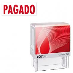 Sello entintado automatico Q-CONNECT pagado almohadilla 14x38 mm color rojo