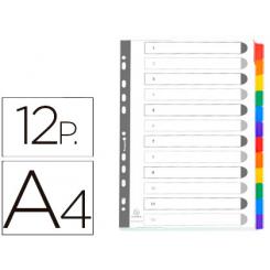 Separador Exacompta Cartulina Juego De 12 Separadores DIN A4Multitaladro Color Blanco