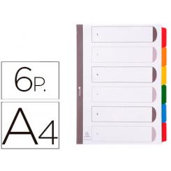 Separador Exacompta Cartulina Juego De 6 Separadores DIN A4 Multitaladro Color Blanco