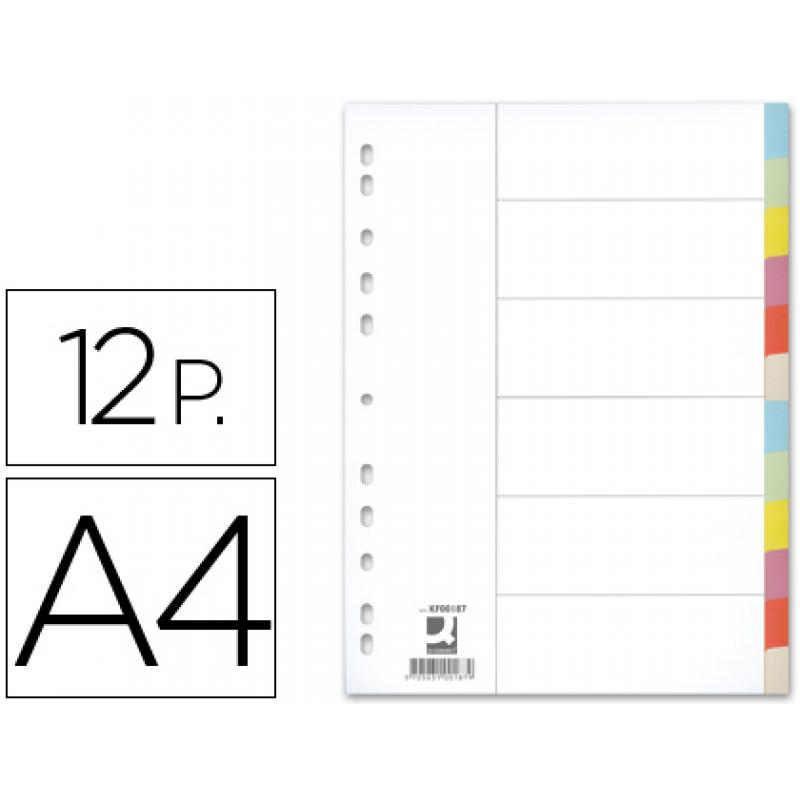 separador-q-connect-cartulina-juego-de-12-separadores-din-a4-multitaladro
