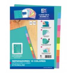 Separadores OXFORD Cartulina Strongline A4 10 Posiciones - 10 Colores