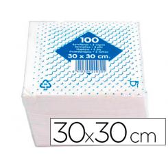 Servilleta Algodon 30X30 cm 2 Capas Paquete De 100 Unidades