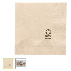 SERVILLETAS ECOLABEL 2 CAPAS 18 G/M2 20x20 CM NATURAL TISSUE RECICLADO 100 uds