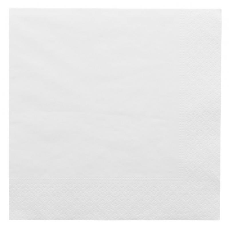 Servilletas ECOLABEL 2 capas, 18 grs/M2 33x33cm blanco tissue (paquete 2400 uds)