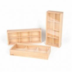 Set 3 bandejas de clasificación de madera