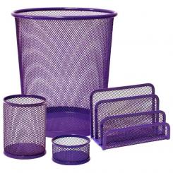 Set Escritorio Plus Rejilla Morado 4Pz