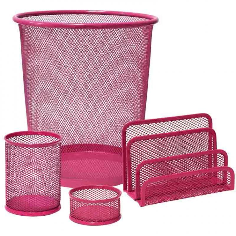 set-escritorio-plus-rejilla-rosa-4pz