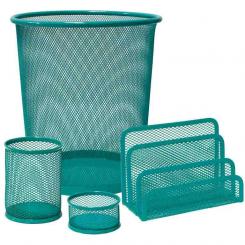 Set Escritorio Plus Rejilla Turquesa 4Pz
