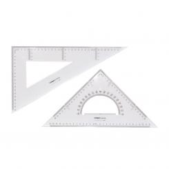 Set Escuadra y Cartabón Campus University plástico 35Cm