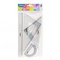 Set Reglas Campus College irrompible con funda, 4 piezas 30 cm