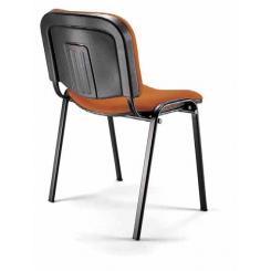Silla confidente Aries 1 estructura 4 patas negro sin brazos tapiceria bali negro