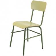 Silla Escolar Madera-Acero Verde 46Cm