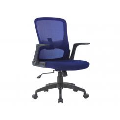 Silla giratoria Q-CONNECT base metal regulable en altura 910+75mm alto 610mm ancho 550mm profundidad azul