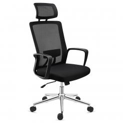 Silla giratoria Q-CONNECT ergonomica respaldo alto y reposacabeza ajustable en altura 1180+100x630x625 mm