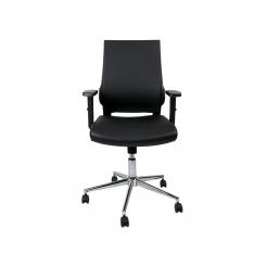 Silla giratoria Q-CONNECT respaldo medio de similpiel regulable en altura 980+100x630x625 mm color negro