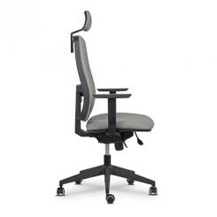 Silla Luka 1 Simcron respaldo tapizado c/brazos regulables apoyo lumbar regulable en altura negro