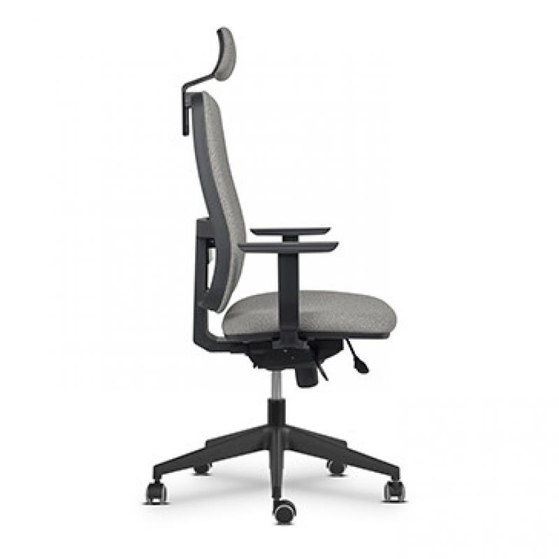 Silla Luka 1 Simcron respaldo tapizado c/brazos regulables apoyo lumbar regulable en altura negro