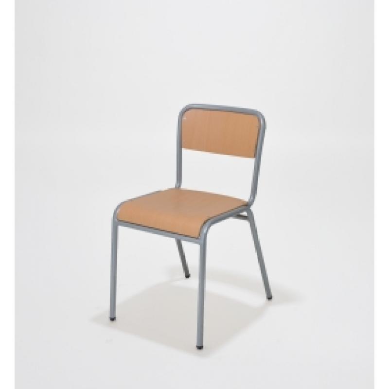 SILLA MODELO E256 ESTRUCTURA NEGRO LAMINADO COLOR MADERA HAYA