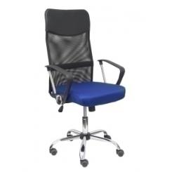 Silla PIQUERAS Gontar Malla negra asiento tapizado Azul