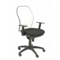 Silla PIQUERAS Jorquera Malla blanca asiento Bali Negro