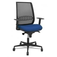Silla Piqueras Y Crespo Alares Brazos Regulables Ergonomica Mecanismo Sincro Respaldo Malla Negra Asiento Tapizado Bali Azul Marino