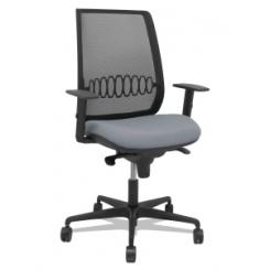 Silla Piqueras Y Crespo Alares Brazos Regulables Ergonomica Mecanismo Sincro Respaldo Malla Negra Asiento Tapizado Bali Gris