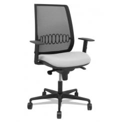 Silla Piqueras Y Crespo Alares Brazos Regulables Ergonomica Mecanismo Sincro Respaldo Malla Negra Asiento Tapizado Bali Gris Claro