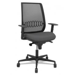 Silla Piqueras Y Crespo Alares Brazos Regulables Ergonomica Mecanismo Sincro Respaldo Malla Negra Asiento Tapizado Bali Gris Oscuro