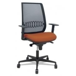 Silla Piqueras Y Crespo Alares Brazos Regulables Ergonomica Mecanismo Sincro Respaldo Malla Negra Asiento Tapizado Bali Marron