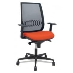 Silla Piqueras Y Crespo Alares Brazos Regulables Ergonomica Mecanismo Sincro Respaldo Malla Negra Asiento Tapizado Bali Naranja Oscuro