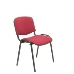 Silla Piqueras Y Crespo Alcaraz Confidente Ergonomica Apilable Estructura Negra Asiento Y Respaldo Tapizados Bali Granate Pack De 2