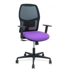 Silla Piqueras Y Crespo Alfera Brazos Regulables Ergonomica Mecanismo Sincro Respaldo Malla Negra Asiento Tapizado Bali Lila