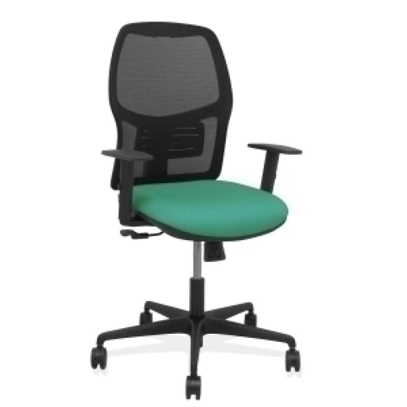 silla-piqueras-y-crespo-alfera-brazos-regulables-ergonomica-mecanismo-sincro-respaldo-malla-negra-asiento-tapizado-bali-verde-esmeralda