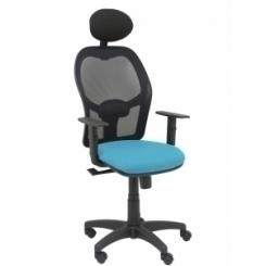 Silla Piqueras Y Crespo Alocen Brazos Regulables Cabecero Fijo Malla Negro Y Asiento Bali Azul Cielo