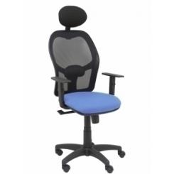 Silla Piqueras Y Crespo Alocen Brazos Regulables Cabecero Fijo Malla Negro Y Asiento Bali Azul Claro