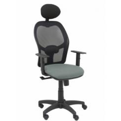 Silla Piqueras Y Crespo Alocen Brazos Regulables Cabecero Fijo Malla Negro Y Asiento Bali Gris