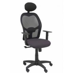 Silla Piqueras Y Crespo Alocen Brazos Regulables Cabecero Fijo Malla Negro Y Asiento Bali Gris Oscuro