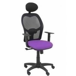Silla Piqueras Y Crespo Alocen Brazos Regulables Cabecero Fijo Malla Negro Y Asiento Bali Lila