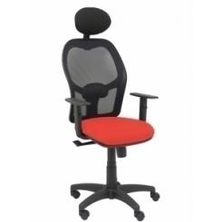Silla Piqueras Y Crespo Alocen Brazos Regulables Cabecero Fijo Malla Negro Y Asiento Bali Naranja Oscuro