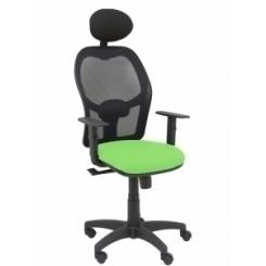 Silla Piqueras Y Crespo Alocen Brazos Regulables Cabecero Fijo Malla Negro Y Asiento Bali Pistacho