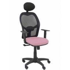 Silla Piqueras Y Crespo Alocen Brazos Regulables Cabecero Fijo Malla Negro Y Asiento Bali Rosa