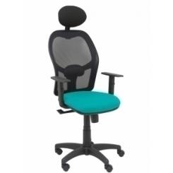 Silla Piqueras Y Crespo Alocen Brazos Regulables Cabecero Fijo Malla Negro Y Asiento Bali Turquesa