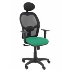 Silla Piqueras Y Crespo Alocen Brazos Regulables Cabecero Fijo Malla Negro Y Asiento Bali Verde Esmeralda