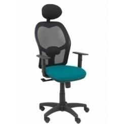Silla Piqueras Y Crespo Alocen Brazos Regulables Cabecero Fijo Malla Negro Y Asiento Bali Verde Petroleo